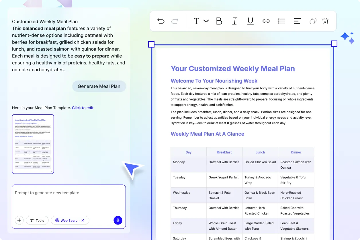 Free AI Meal Plan Generator Online, Smart Weekly & Diet Planner [ No Signup ]